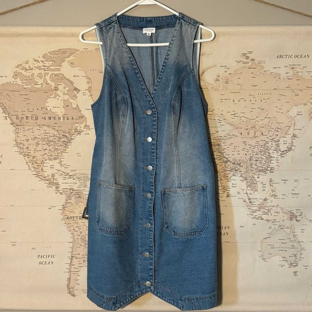 Le Lis Denim Button-Down Mini Dress
